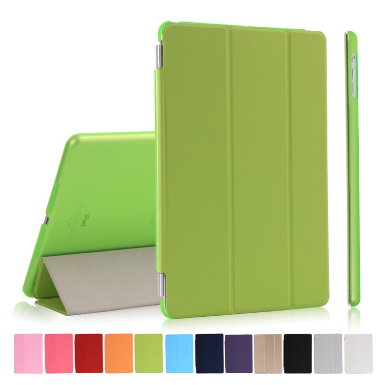 2-in-1 Tri-fold Smart Wake Sleep Leather Cover + PC Companion Case for iPad 9.7 (2018) / 9.7 (2017) - Green-1