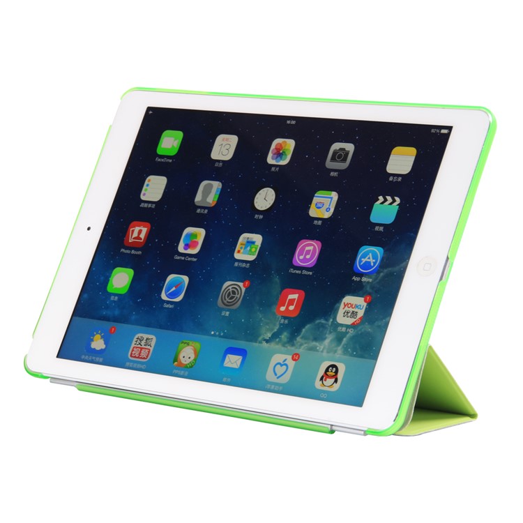 2-in-1 Tri-fold Smart Wake Sleep Leather Cover + PC Companion Case for iPad 9.7 (2018) / 9.7 (2017) - Green-2