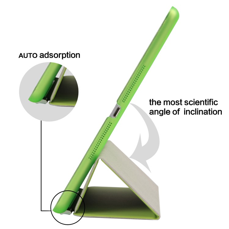 2-in-1 Tri-fold Smart Wake Sleep Leather Cover + PC Companion Case for iPad 9.7 (2018) / 9.7 (2017) - Green-4