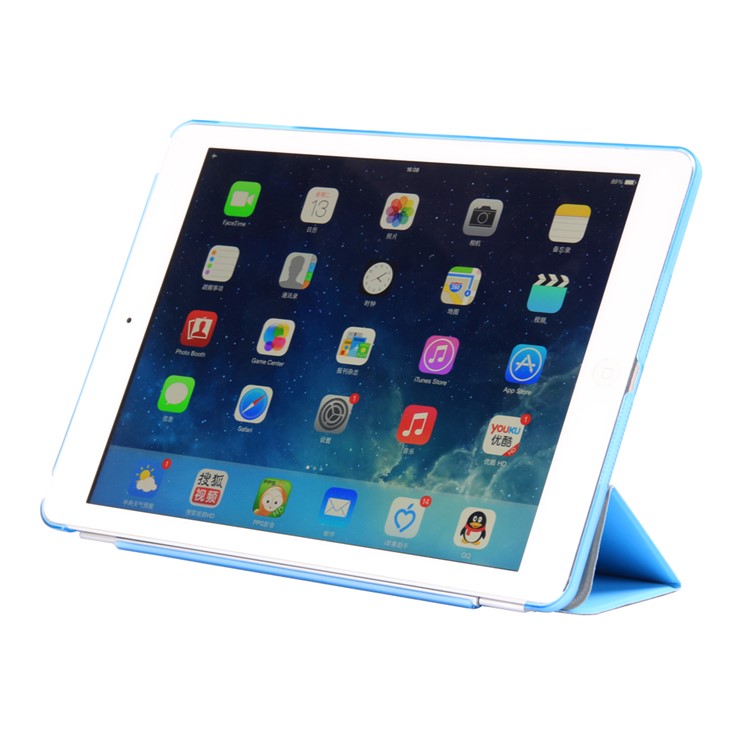 2-in-1 Tri-fold Stand Leather Smart Cover + PC Hard Back Case for iPad 9.7 (2018) / 9.7 (2017) - Baby Blue-2