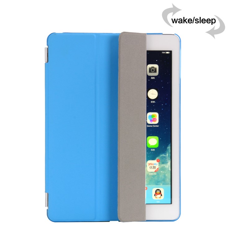 2-in-1 Tri-fold Stand Leather Smart Cover + PC Hard Back Case for iPad 9.7 (2018) / 9.7 (2017) - Baby Blue-6