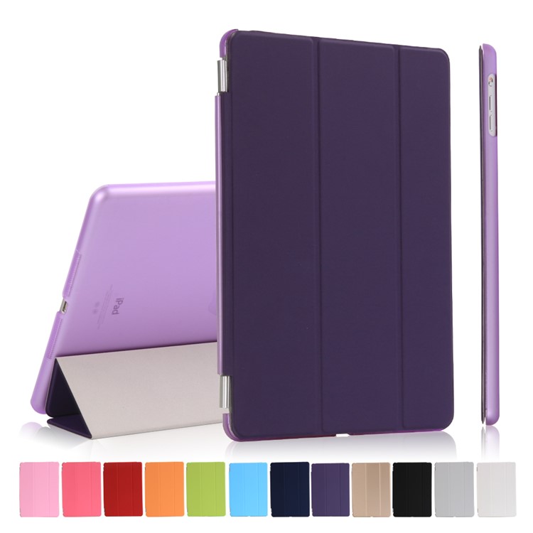 2-in-1 Tri-fold Smart Leather Front Cover + PC Companion Case for iPad 9.7 (2018) / 9.7 (2017) - Purple-1