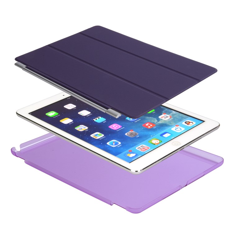 2-in-1 Tri-fold Smart Leather Front Cover + PC Companion Case for iPad 9.7 (2018) / 9.7 (2017) - Purple-5