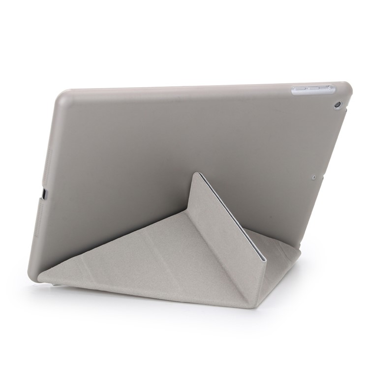 2-in-1 Origami Stand Smart Leather Cover with PC Companion Case for iPad 9.7 (2018) / 9.7 (2017) - Grey-2