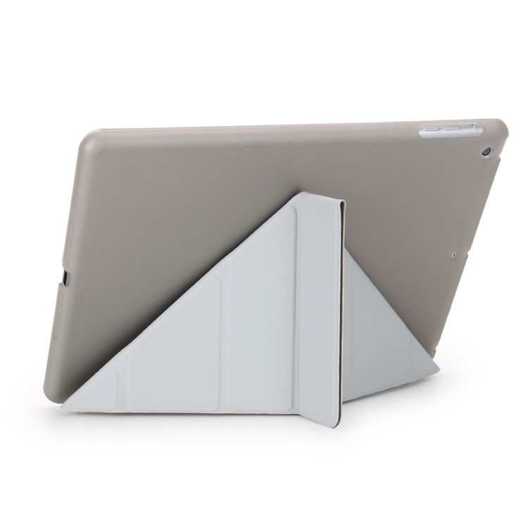 2-in-1 Origami Stand Smart Leather Cover with PC Companion Case for iPad 9.7 (2018) / 9.7 (2017) - Grey-3