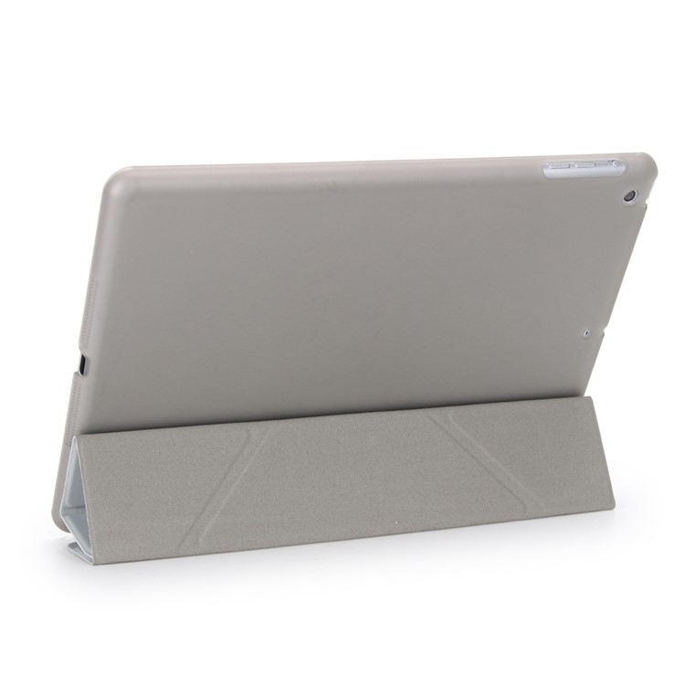 2-in-1 Origami Stand Smart Leather Cover with PC Companion Case for iPad 9.7 (2018) / 9.7 (2017) - Grey-4