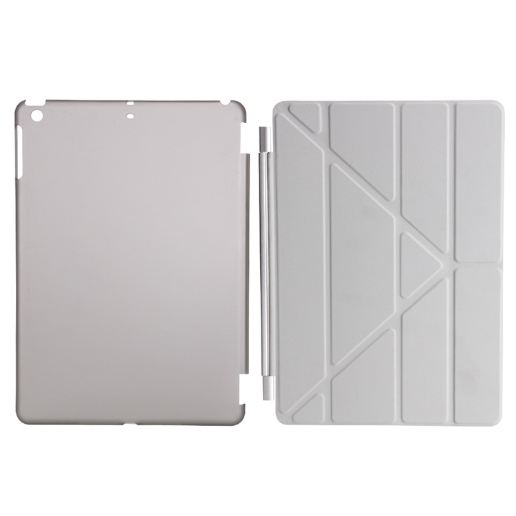 2-in-1 Origami Stand Smart Leather Cover with PC Companion Case for iPad 9.7 (2018) / 9.7 (2017) - Grey-7