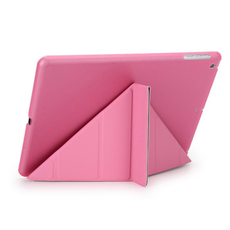 Per iPad 9,7 pollici (2017) 2 in 1 Custodia in pelle Smart copertura + PC Companion in pelle Origami - Rosa-3