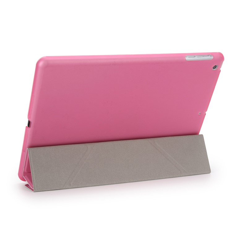 Per iPad 9,7 pollici (2017) 2 in 1 Custodia in pelle Smart copertura + PC Companion in pelle Origami - Rosa-4