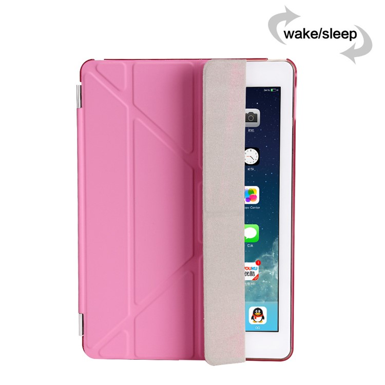 Per iPad 9,7 pollici (2017) 2 in 1 Custodia in pelle Smart copertura + PC Companion in pelle Origami - Rosa-6