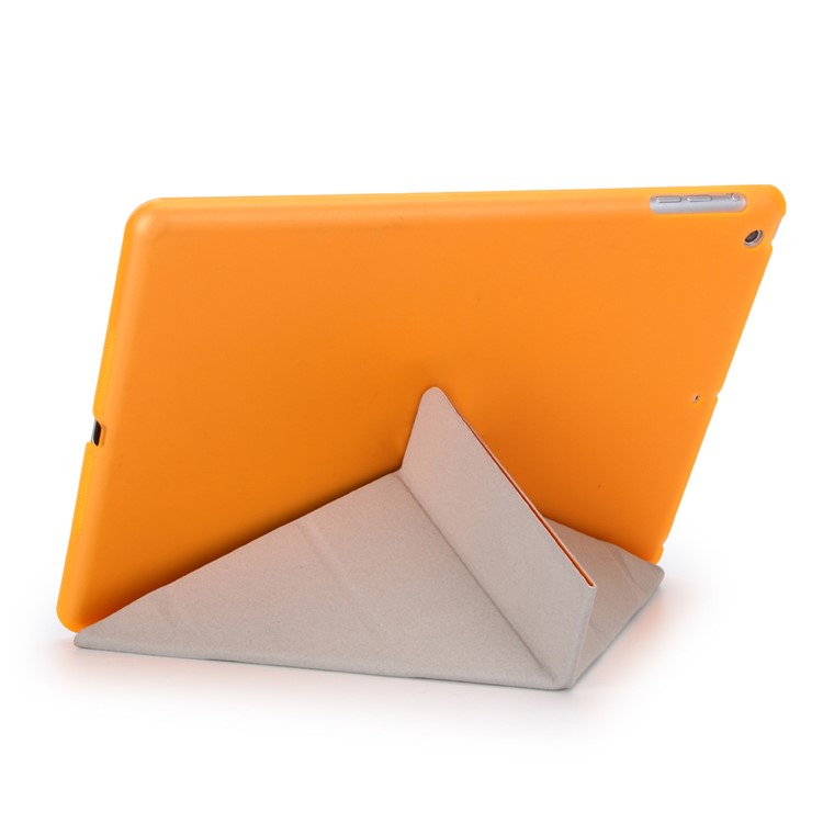 2-fra-1 Copertura Origami Smart Leather Stand + Companion PC Case per iPad da 9,7 pollici(2017) - arancia-2