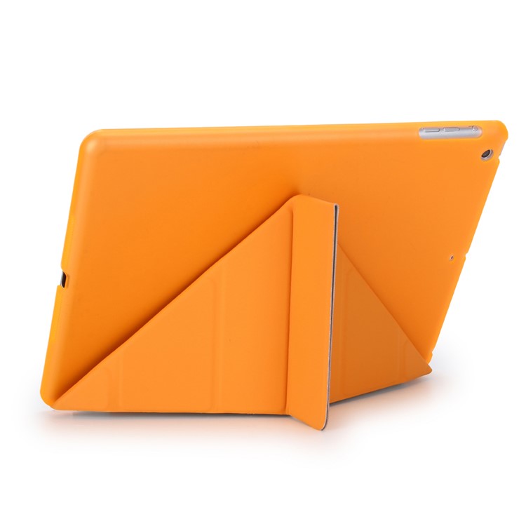 2-fra-1 Copertura Origami Smart Leather Stand + Companion PC Case per iPad da 9,7 pollici(2017) - arancia-3