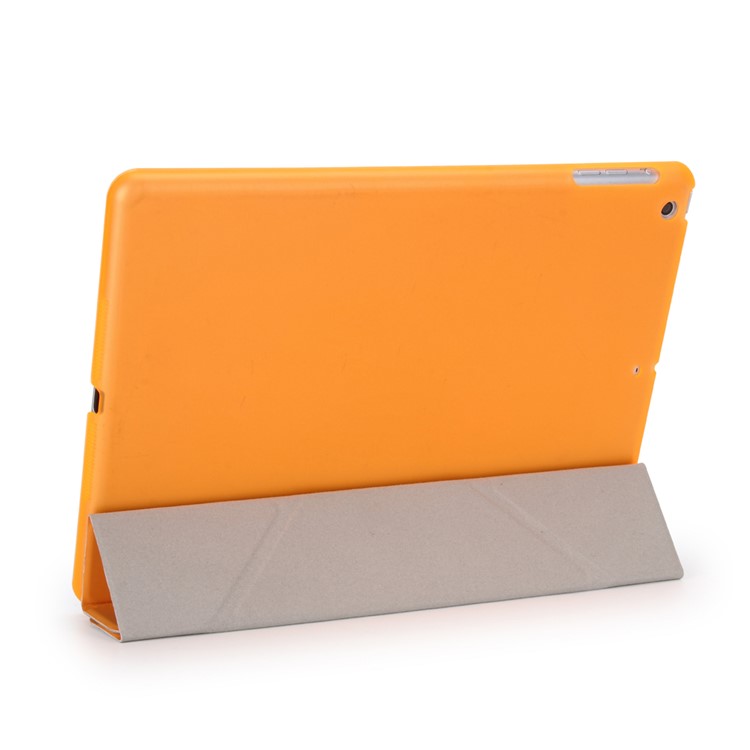 2-fra-1 Copertura Origami Smart Leather Stand + Companion PC Case per iPad da 9,7 pollici(2017) - arancia-4