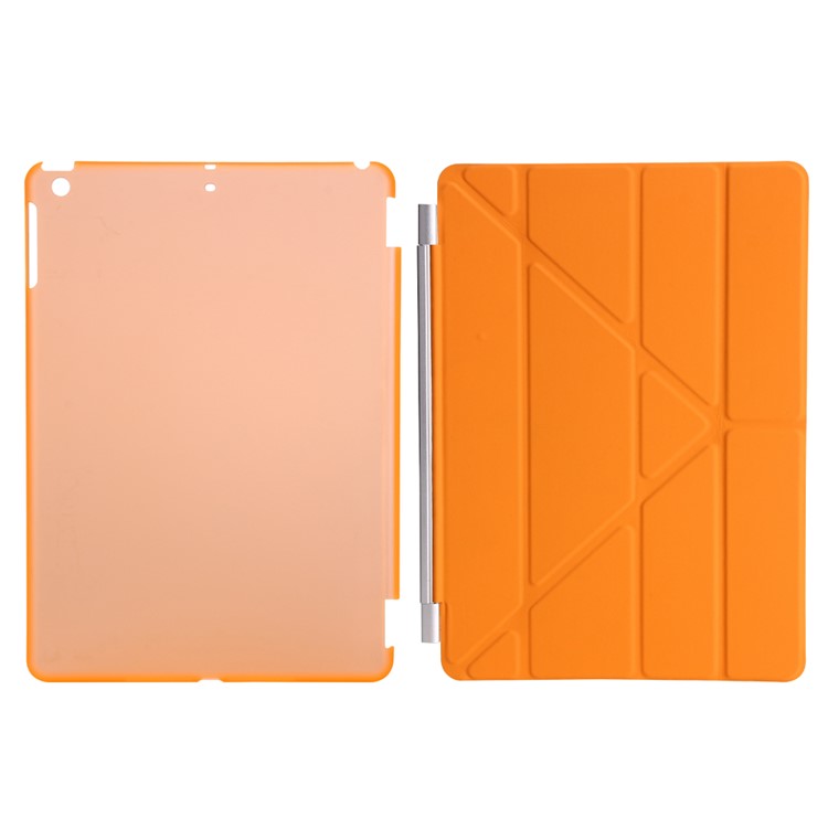 2-fra-1 Copertura Origami Smart Leather Stand + Companion PC Case per iPad da 9,7 pollici(2017) - arancia-7