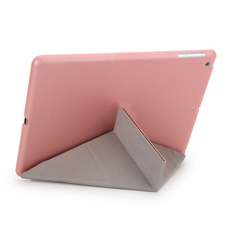 2-in-1 Origami Stand Smart Leather Cover + PC Back Shell Case for iPad 9.7 (2018) / 9.7 (2017) - Rose Gold-2
