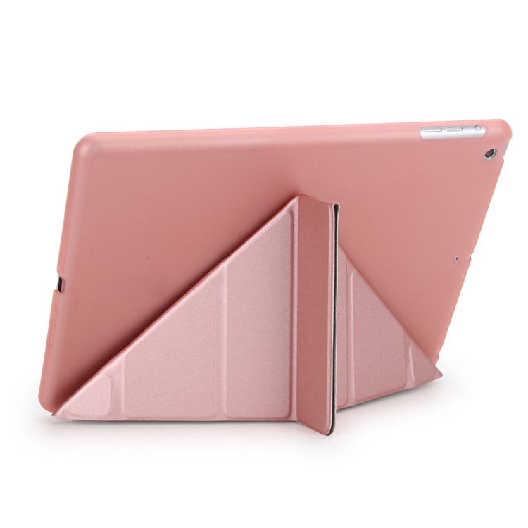 2-in-1 Origami Stand Smart Leather Cover + PC Back Shell Case for iPad 9.7 (2018) / 9.7 (2017) - Rose Gold-3
