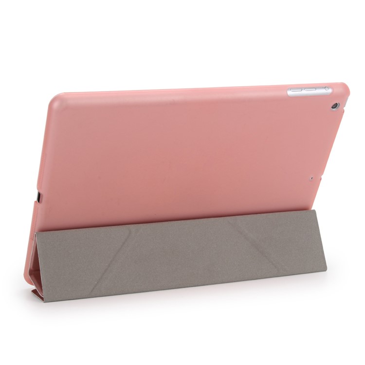 2-in-1 Origami Stand Smart Leather Cover + PC Back Shell Case for iPad 9.7 (2018) / 9.7 (2017) - Rose Gold-4
