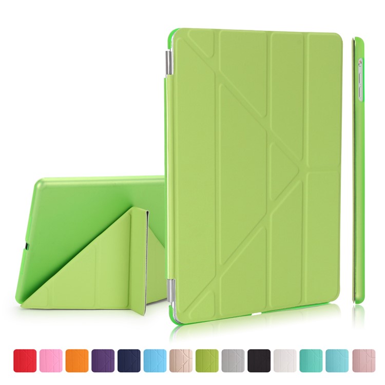 2-fra-1 custodia PC Companion + Origami Stand Smart Leather copertura per iPad da 9,7 pollici(2017) - verde-1