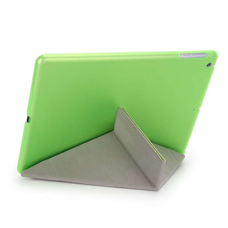 2-fra-1 custodia PC Companion + Origami Stand Smart Leather copertura per iPad da 9,7 pollici(2017) - verde-2