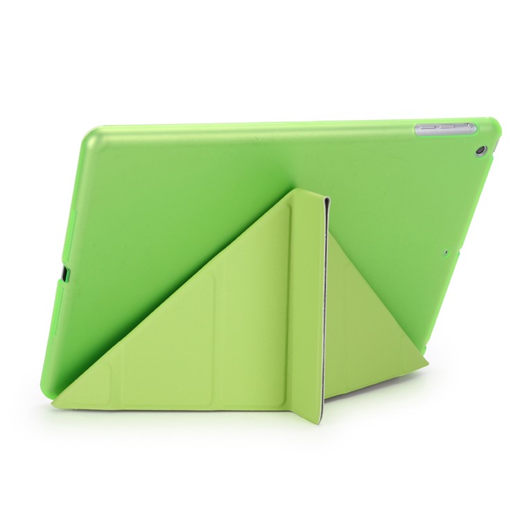 2-fra-1 custodia PC Companion + Origami Stand Smart Leather copertura per iPad da 9,7 pollici(2017) - verde-3