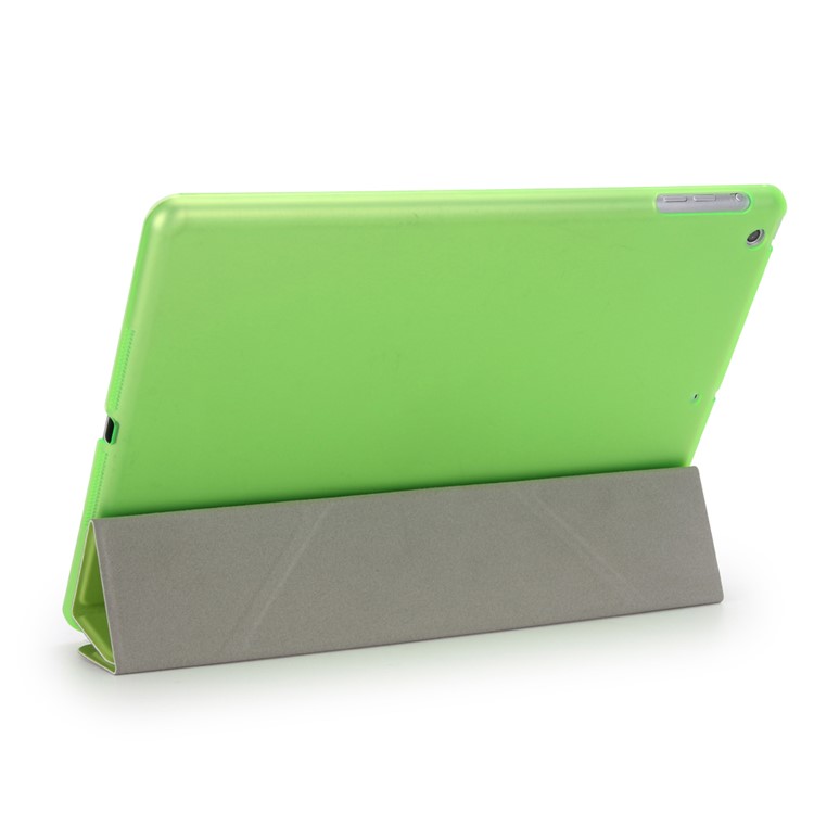 2-fra-1 custodia PC Companion + Origami Stand Smart Leather copertura per iPad da 9,7 pollici(2017) - verde-4