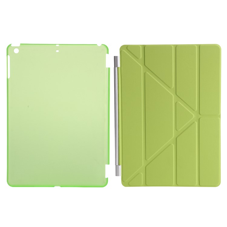 2-fra-1 custodia PC Companion + Origami Stand Smart Leather copertura per iPad da 9,7 pollici(2017) - verde-7