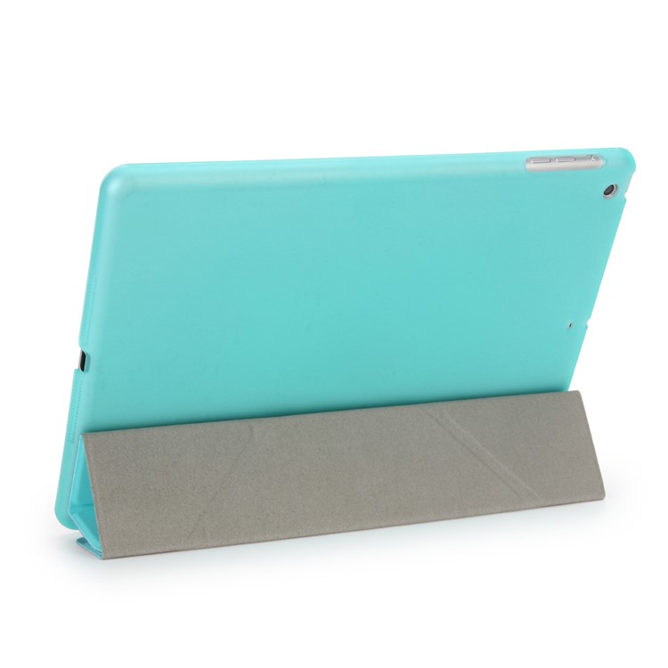 2-in-1 PC Companion Shell + Origami Stand Smart Leather Cover for iPad 9.7 (2018) / 9.7 (2017) - Jewelry Blue-4