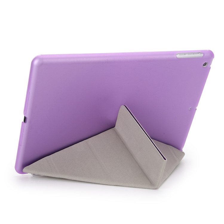 2-in-1 Origami Smart Leather Cover Stand + PC Companion Case for iPad 9.7 (2018) / 9.7 (2017) - Purple-2