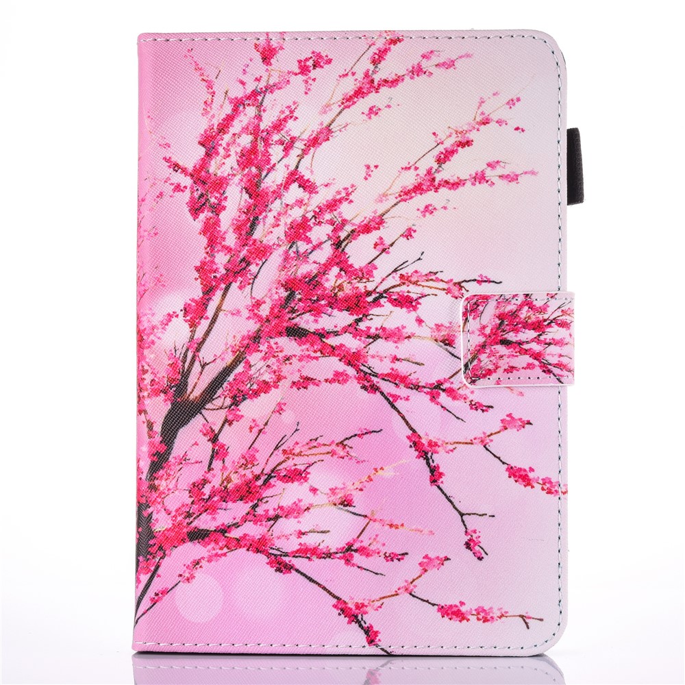 For iPad 9.7 (2018) / 9.7 (2017) Pattern Printing Leather Card Holder Tablet Case - Plum Blossom-1