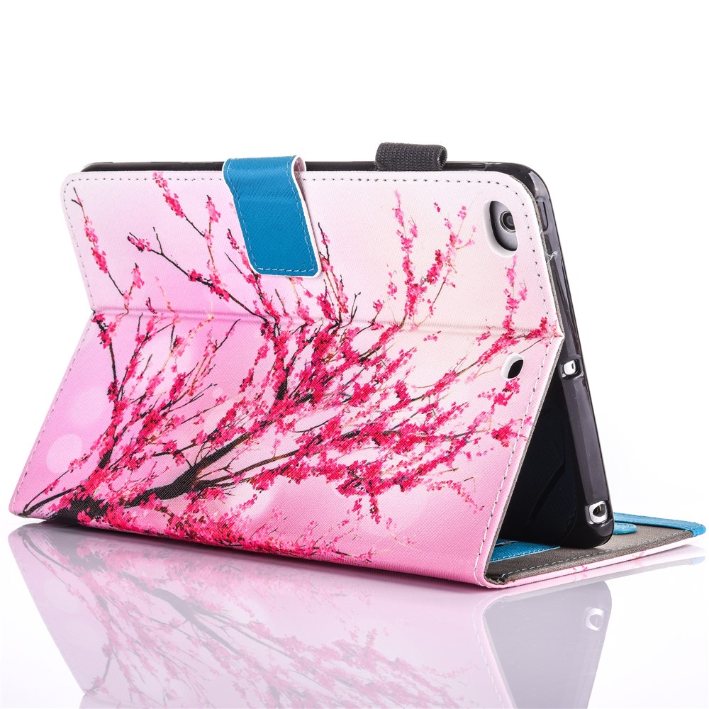 For iPad 9.7 (2018) / 9.7 (2017) Pattern Printing Leather Card Holder Tablet Case - Plum Blossom-3
