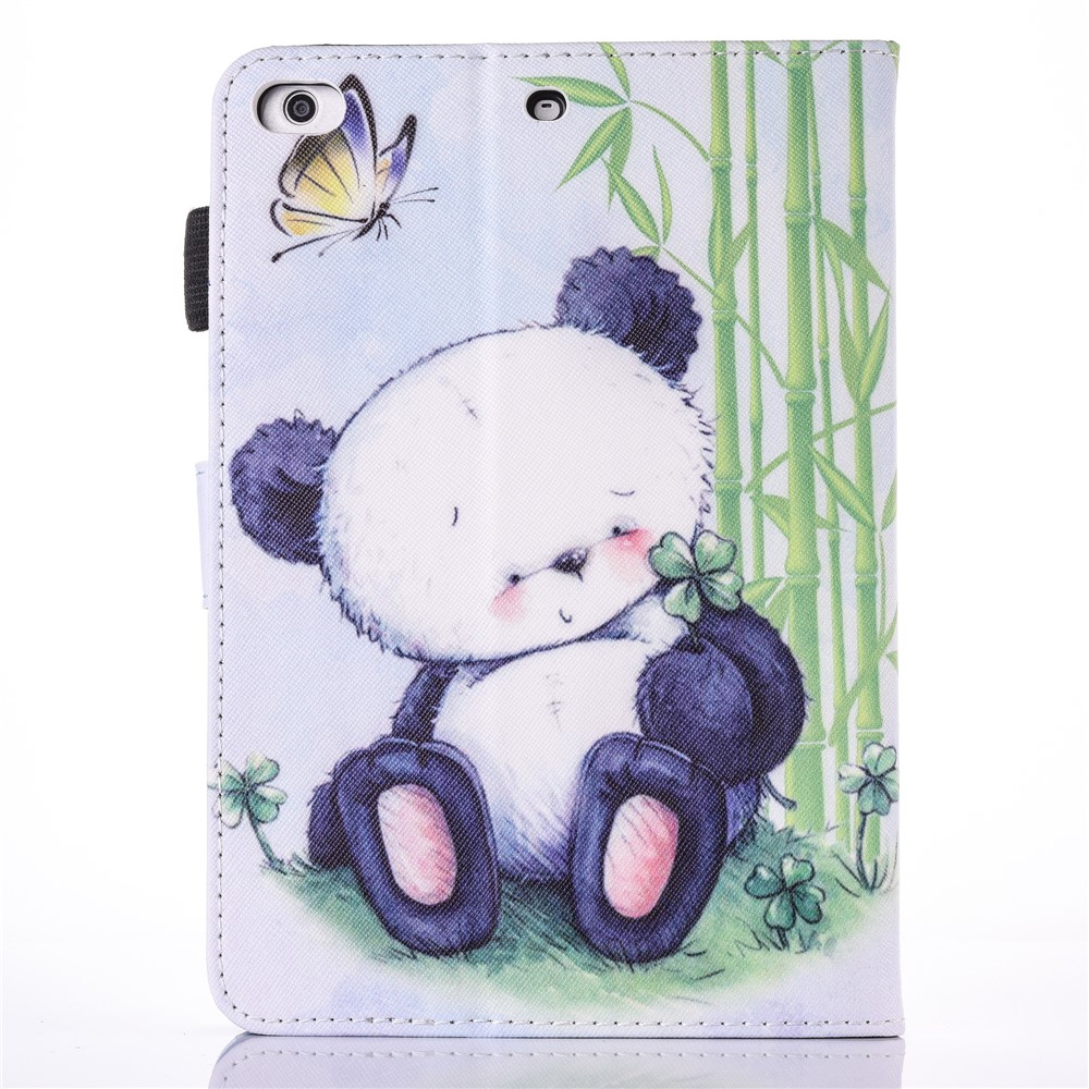 For iPad 9.7 (2018) / 9.7 (2017) Pattern Printing Leather Card Holder Stand Case - Cute Panda-2