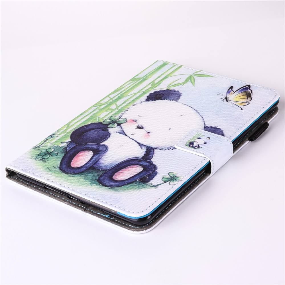 For iPad 9.7 (2018) / 9.7 (2017) Pattern Printing Leather Card Holder Stand Case - Cute Panda-4