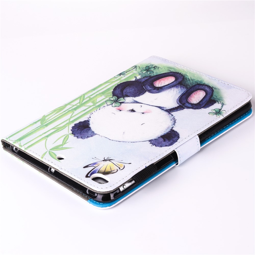 For iPad 9.7 (2018) / 9.7 (2017) Pattern Printing Leather Card Holder Stand Case - Cute Panda-5