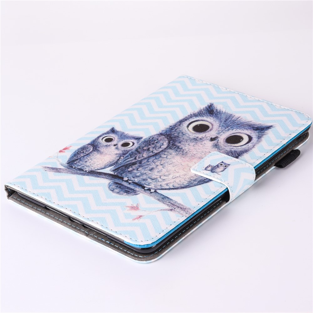For iPad 9.7 (2018) / 9.7 (2017) Printing Pattern Flip Leather Card Holder Protective Cover - Owls on Branch-4