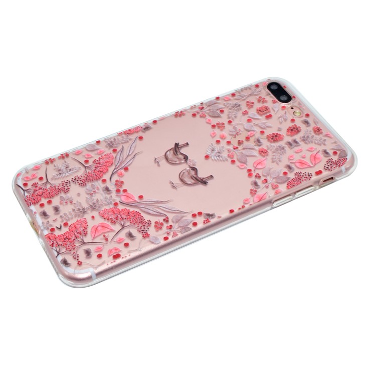 Pattern Printing TPU Case for iPhone 7 Plus - Birds and Flowers-2