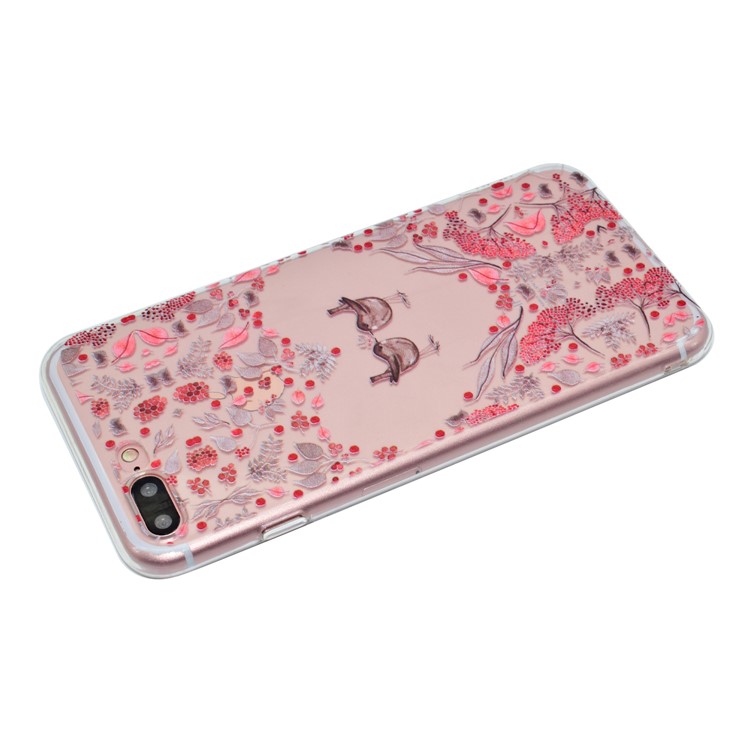 Pattern Printing TPU Case for iPhone 7 Plus - Birds and Flowers-3