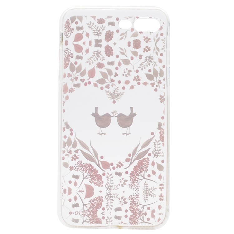 Pattern Printing TPU Case for iPhone 7 Plus - Birds and Flowers-4
