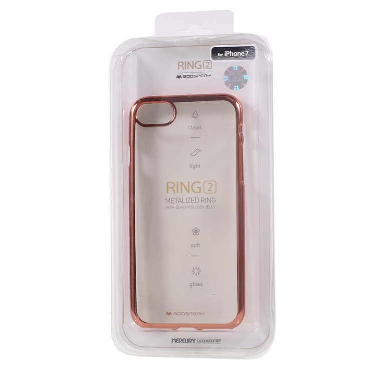 MERCURY GOOSPERY Ring 2 Case for iPhone 8 / 7 4.7 inch Electroplating TPU Soft Case - Rose Gold-7