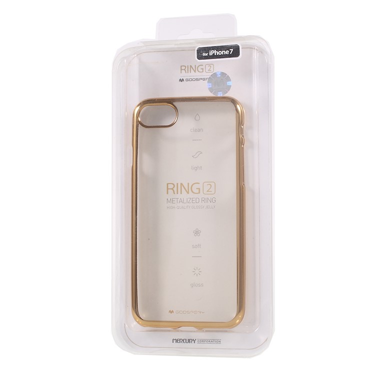 MERCURY GOOSPERY Ring 2 Case Electroplating TPU Mobile Shell for iPhone 8 / 7 4.7 inch - Gold-5