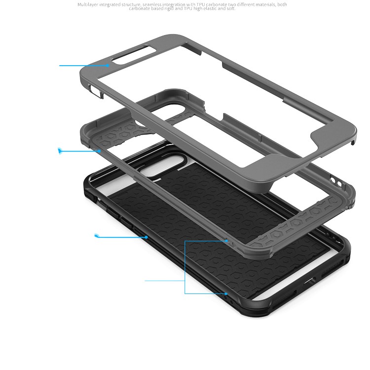 BOW for iPhone 7 Plus 360 Degree Protection Shock Absorption Soft TPU Phone Case - Black / Grey-10
