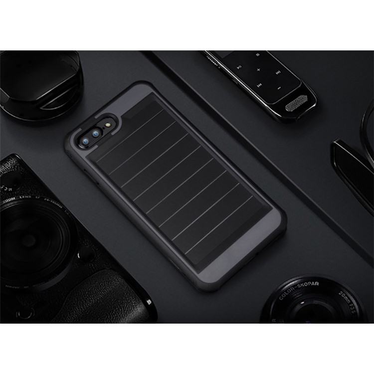 BOW for iPhone 7 Plus 360 Degree Protection Shock Absorption Soft TPU Phone Case - Black / Grey-2