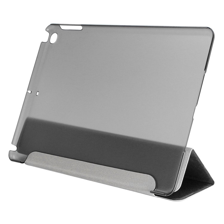 ENKAY for iPad 9.7 (2017) Silk Texture Tri-fold Leather Smart Case with Stand - Black-4