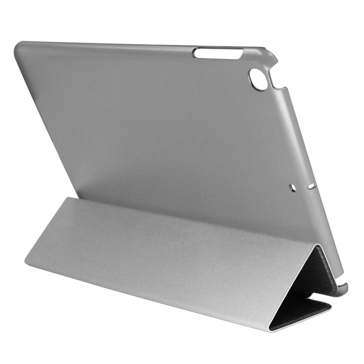 ENKAY for iPad 9.7 (2017) Silk Texture Tri-fold Leather Smart Case with Stand - Black-5