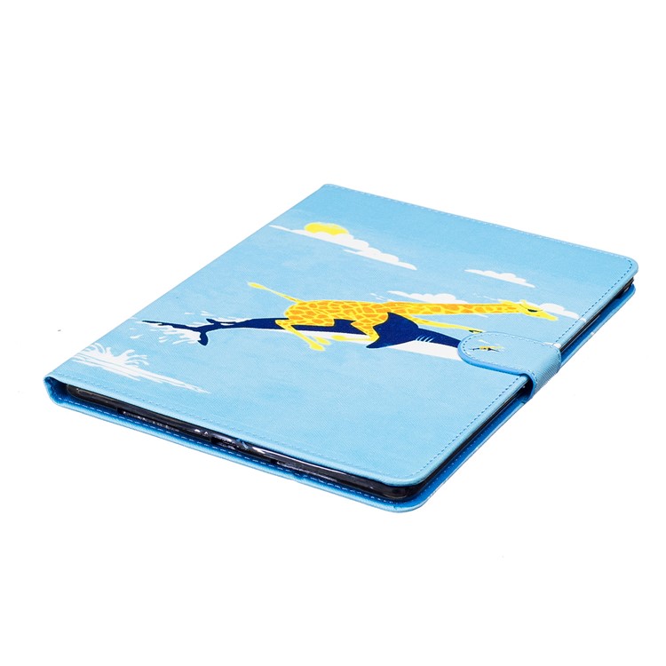 Pattern Printing Leather Wallet Stand Case Accessory for iPad Pro 9.7 inch - Giraffe is Riding Dolphin-5