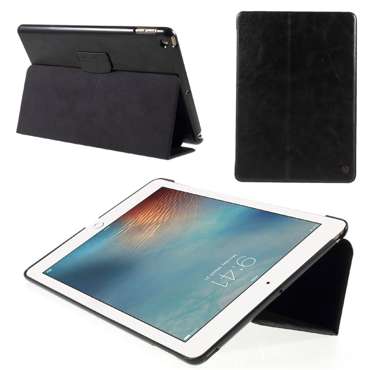 G-CASE PU Leather Flip Case for iPad 9.7 (2017) - Black-1