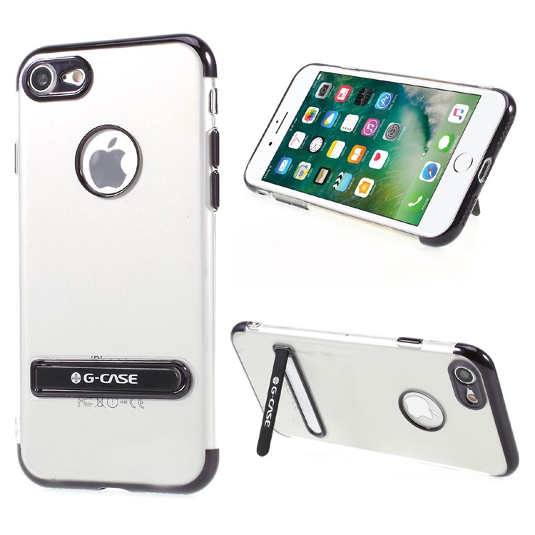 G-CASE Soft TPU Kickstand Protection Phone Case for iPhone 7 4.7 inch - Black-1
