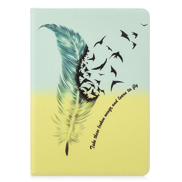 Pattern Printing Leather Wallet Case for iPad Air 10.5 (2019) / Pro 10.5-inch (2017) - Feather Pattern-2