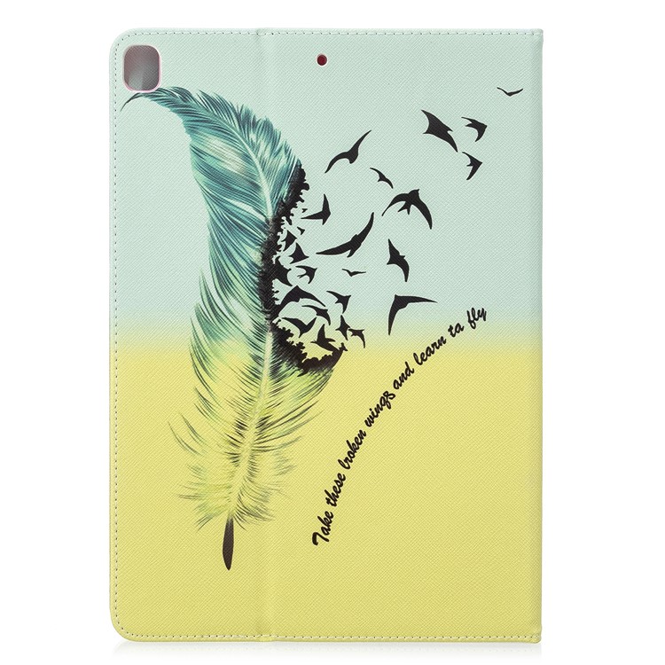 Pattern Printing Leather Wallet Case for iPad Air 10.5 (2019) / Pro 10.5-inch (2017) - Feather Pattern-3