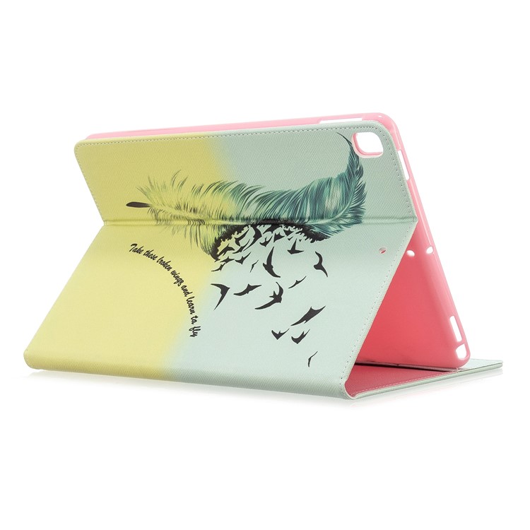 Pattern Printing Leather Wallet Case for iPad Air 10.5 (2019) / Pro 10.5-inch (2017) - Feather Pattern-4