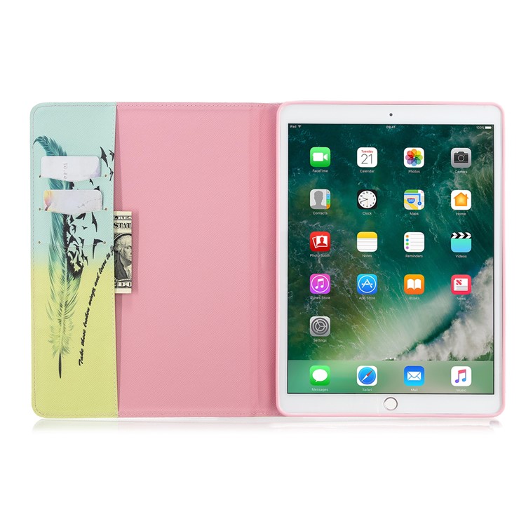Pattern Printing Leather Wallet Case for iPad Air 10.5 (2019) / Pro 10.5-inch (2017) - Feather Pattern-8